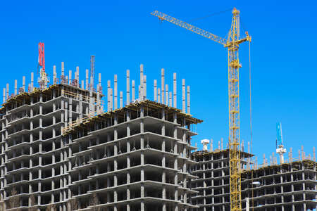 construction of new high-rise multystoried buildingsの写真素材