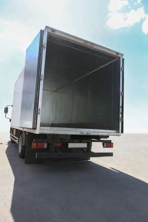 open metal empty container of the truckの写真素材