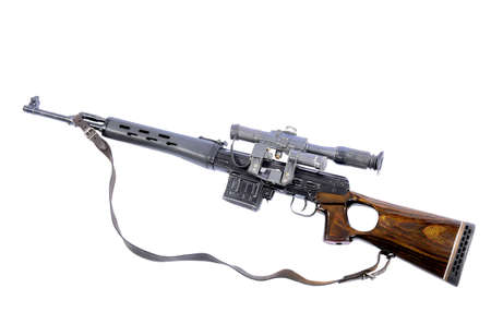 big hunting carbine on white backgroundの写真素材
