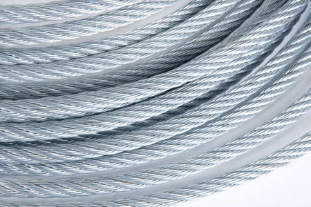 steel rope reeled up in roll