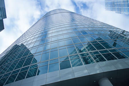 Facade of panoramic modern office buildingのeditorial素材