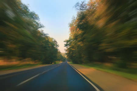 country highway beautiful look in movementの写真素材