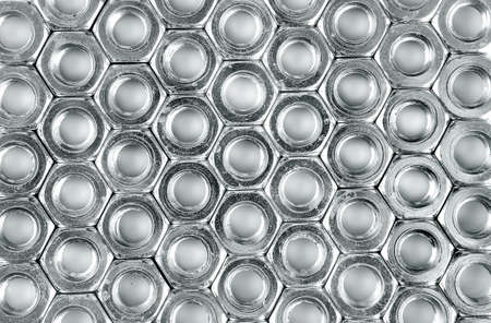metal shine nuts on white background