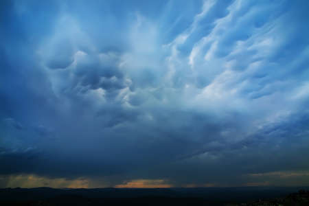 thunder-storm and rain in mountains of South Uralの写真素材