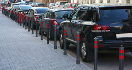 car parking on  narrow street in the city