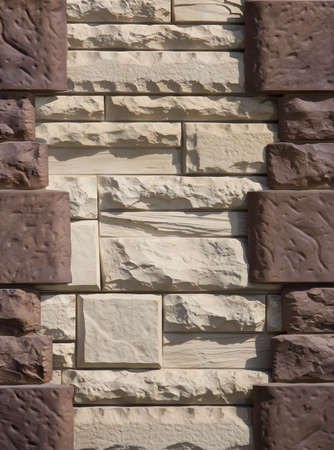 Stone wall and rectangular granite blocks の写真素材