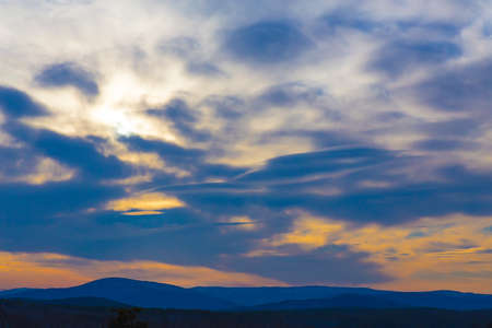 majestic sunrise over the mountainsの写真素材