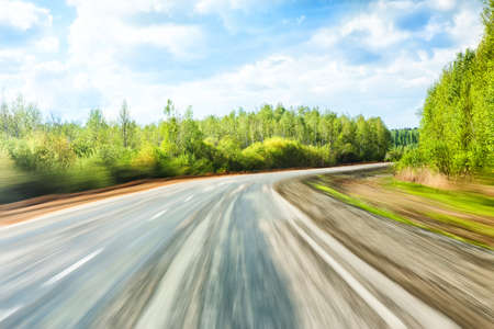 movement on the summer country highwayの写真素材