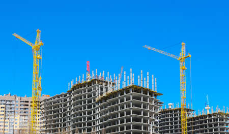 construction of new high-rise multystoried buildingsの写真素材
