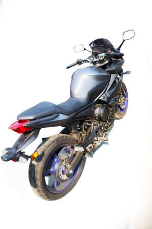 modern powerful motorcycle isolated on white backgroundの写真素材