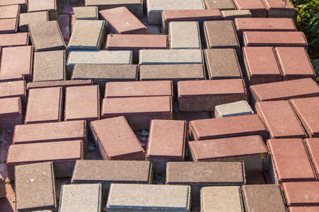 color paving slabs prepared for layingの写真素材