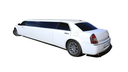 big white limousine isolated on white backgroundの写真素材