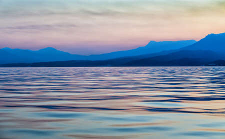 peninsula of Crimea coastline on sunset in summerの写真素材
