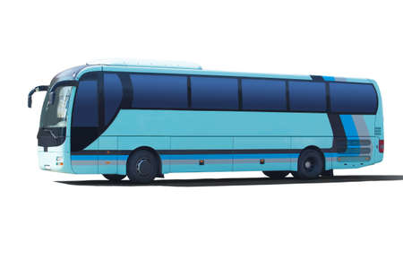 big tourist bus on white backgroundの写真素材