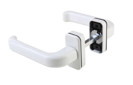 white window handle for plastic window  isolatedの写真素材