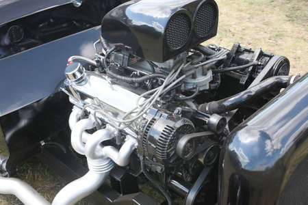 powerful engine of sports car closeup