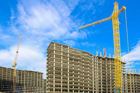 construction of new high-rise multystoried buildingsの写真素材