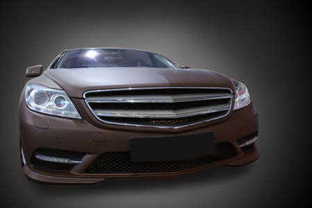 modern car against dark backgroundの写真素材