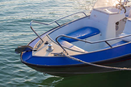 Motor boat on the sea in summer closeup