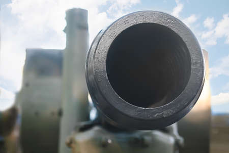 artillery piece part close upの写真素材