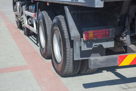 big truck on road close-upの写真素材