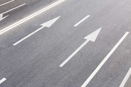 new marking on the asphalted highwayの写真素材