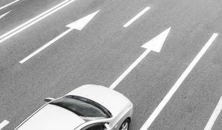 car at intersection with marking top view