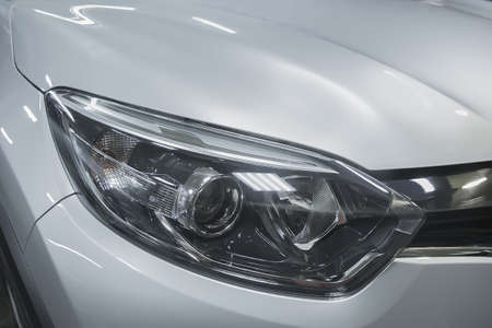headlight of  modern prestigious car closeupの写真素材