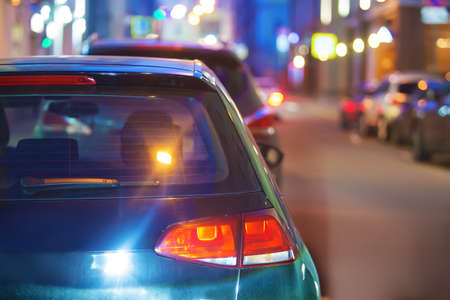 traffic on the night city streetの写真素材