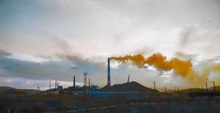 Plant manufacturing of copper ore panoramaのeditorial素材