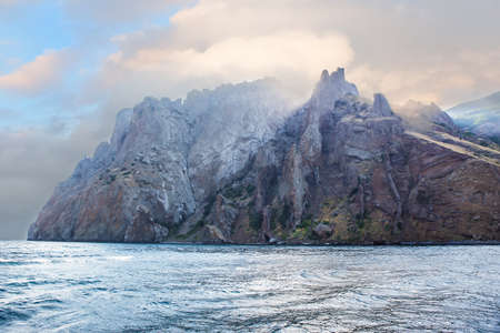 Crimea ridge Kara - Dag on sunsetの写真素材