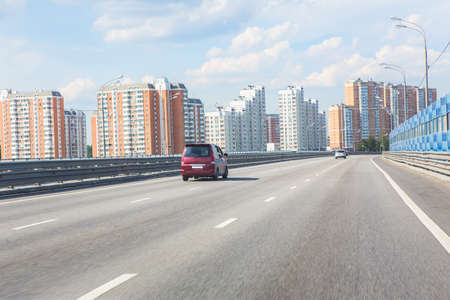 traffic in the big city in the summerの写真素材