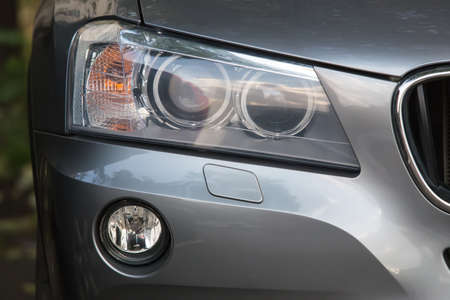 headlight of  modern prestigious car closeupの写真素材
