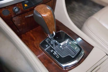 lever of transmission of expensive prestigious car