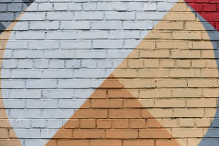 Brick wall with an abstract geometric pattern. Backgroundの写真素材