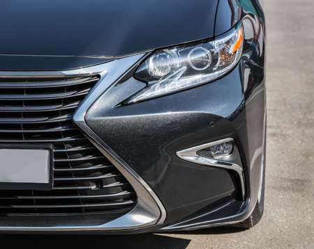 headlight of  modern prestigious car closeupの写真素材