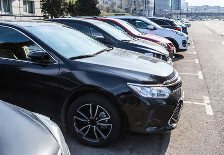 Cars For Sale Stock Lot Row. Car Dealer Inventory