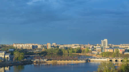 View of the center of large industrial city. Chelyabinsk. Urals. Russia.の写真素材