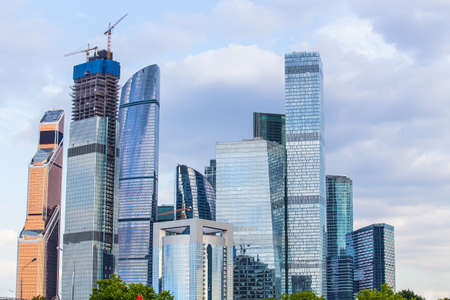 View of the Moscow business center Moscow-city on a summer day