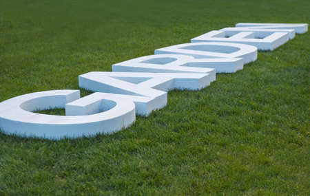 Word Garden on the green grass