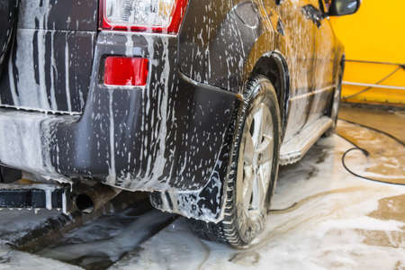 car on car wash in penalty fee closeupの写真素材