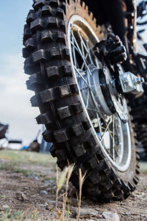 Rear Wheel Sport bike. Close-up detail.の写真素材