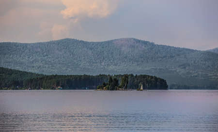 Mountain beautiful lake on a summer dayの写真素材