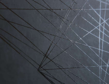 Black matte background with straight abstract black shiny lines.