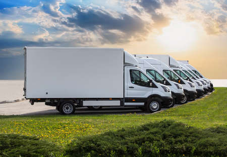 Trucks For Sale Stock Lot Row. Car Dealer Inventory