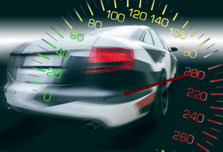 Sports Car Rides in Competitions. Concept, motion blur.の写真素材