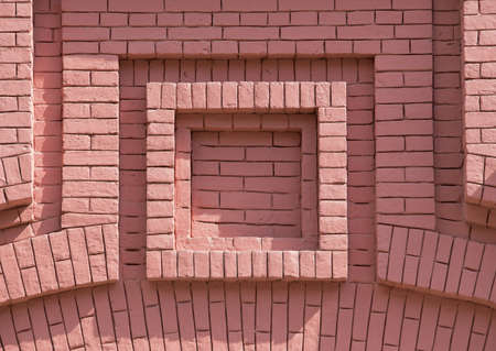 Decorative volumetric brickwork close-up detailの写真素材