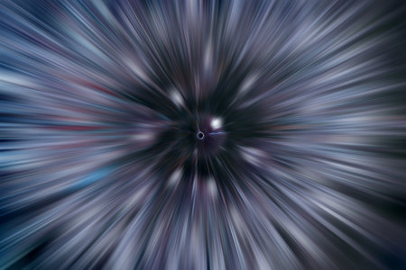 Blurry movement of light from a point in the center. Backgroundの写真素材