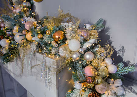 Christmas decor in the interior of the roomの写真素材