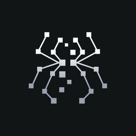 Abstract spider logo on a black backgroundのイラスト素材